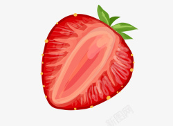 草莓切片手绘草莓切片高清图片