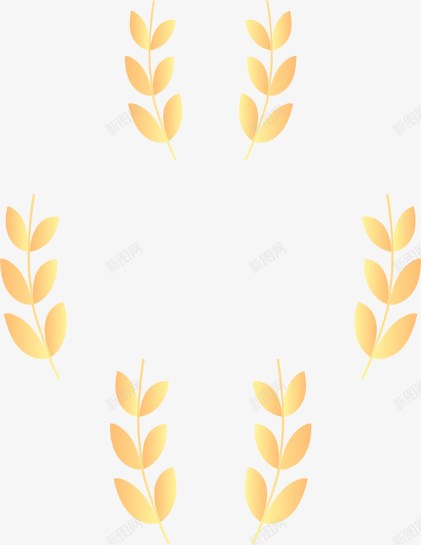 麦穗橄榄树枝叶ai_新图网 https://ixintu.com 麦穗 橄榄树枝叶 医院logo素材 渐变纹理