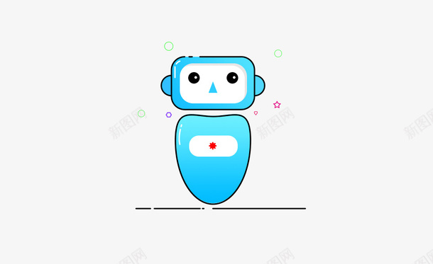 可爱的蓝色小机器人图标