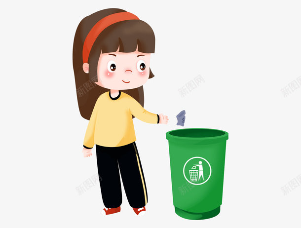 校园小女孩扔垃圾png免抠素材_新图网 https://ixintu.com 小女孩 校园 垃圾 环保