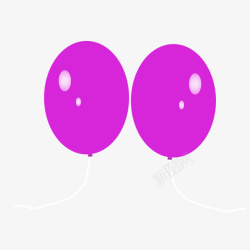 两个气球矢量图气球紫色漂浮高光PNG免扣两个高清图片