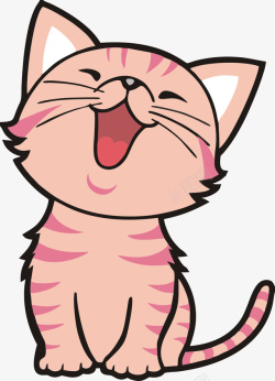 粉色的小猫免扣元素粉色小猫高清图片