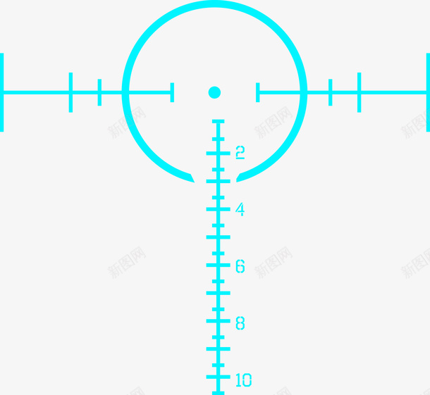 蓝色潜式瞄准器科幻简约psd免抠素材_新图网 https://ixintu.com 蓝色 潜式瞄准器 科幻 简约