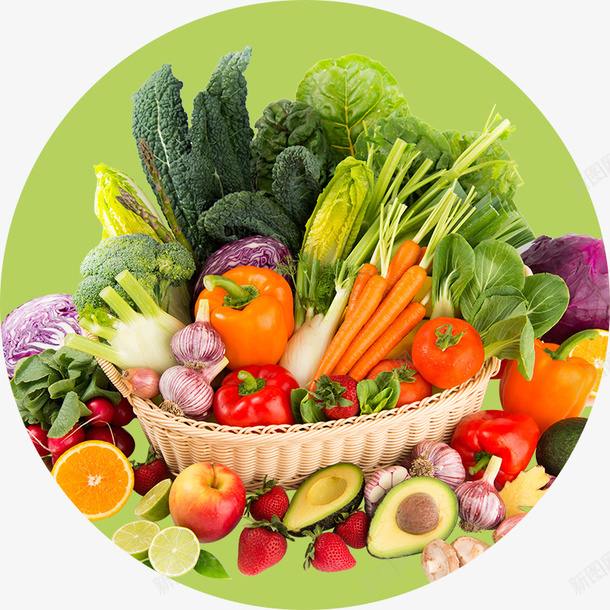 绿色图标蔬菜png_新图网 https://ixintu.com 图标 圆形 形状圆图案图标 绿色 蔬菜