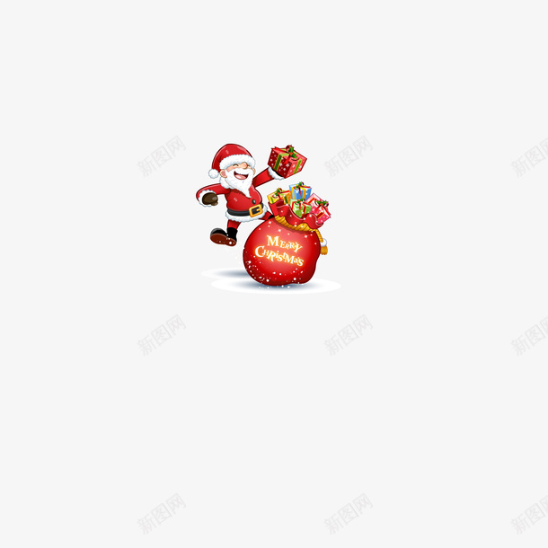 卡通风圣诞老人包裹ai免抠素材_新图网 https://ixintu.com 卡通 圣诞 老人 包裹
