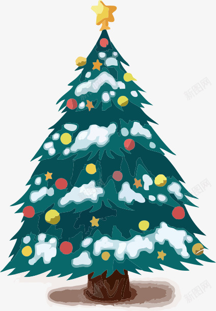 圣诞节手绘彩色圣诞树png免抠素材_新图网 https://ixintu.com 圣诞节 彩色圣诞树 手绘 礼物png 落雪圣诞树