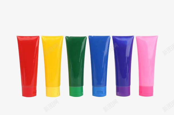 六种颜色涂料瓶psd免抠素材_新图网 https://ixintu.com 涂料 彩色瓶 瓶子 塑料瓶