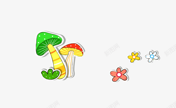 蘑菇卡通彩绘png免抠素材_新图网 https://ixintu.com 蘑菇 卡通 彩绘 可爱