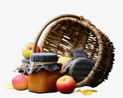 果篮苹果竹篮食物素材