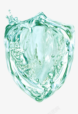 盾牌绿色水免抠图素材