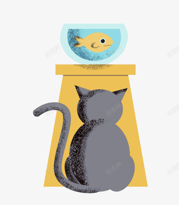 猫插画手绘噪点插画png免抠素材_新图网 https://ixintu.com 猫 插画 手绘 噪点插画