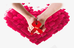 艾滋病标志艾滋免抠手捧爱心花瓣心高清图片