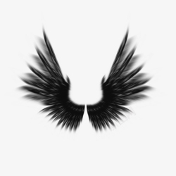 堕落黑色天使翅膀装饰元素高清图片