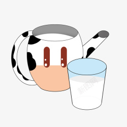 牛奶杯牛奶杯卡通手绘高清图片