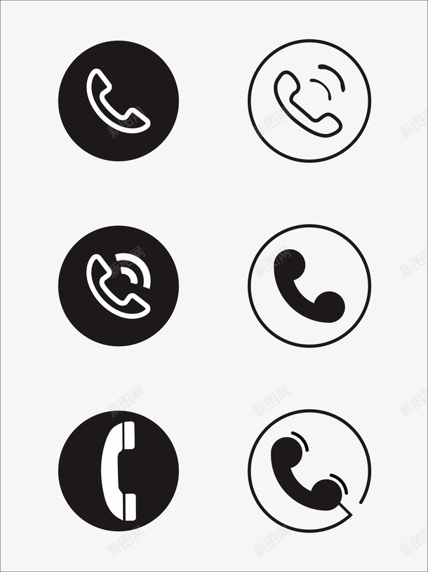 电话图标各种cdr免抠素材_新图网 https://ixintu.com 动漫图标 可修改 图标 圆形 电话