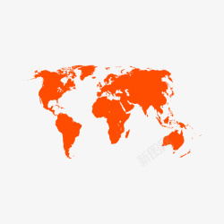 橘色世界地图素材