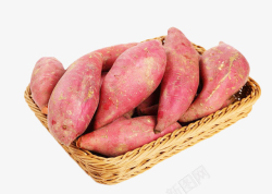 蔬菜红薯一筐红心山芋红薯高清图片
