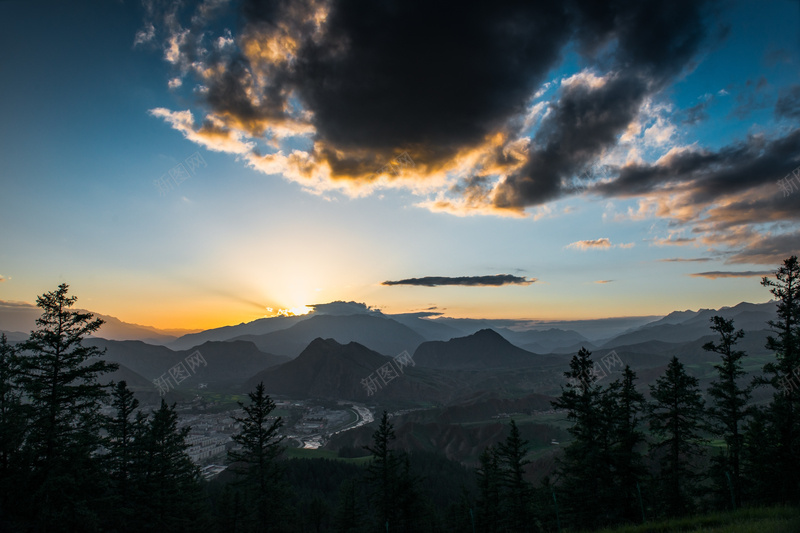 甘南山脉风景背景素材psd设计背景_新图网 https://ixintu.com 山 蓝天 云 风景