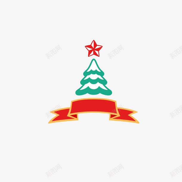 圣诞树标题框元素ai免抠素材_新图网 https://ixintu.com 圣诞 标题 树木 框
