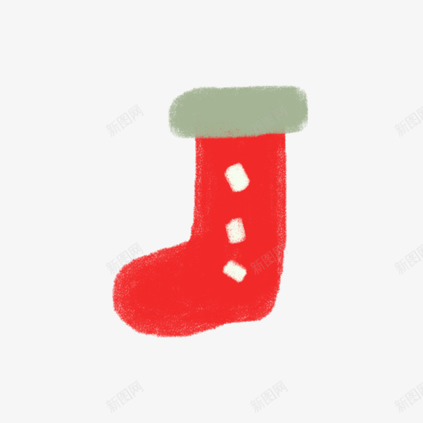圣诞节红色的袜子png免抠素材_新图网 https://ixintu.com 圣诞节 袜子 红色 手绘 插画