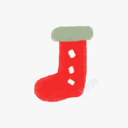 手绘袜子圣诞节红色的袜子高清图片