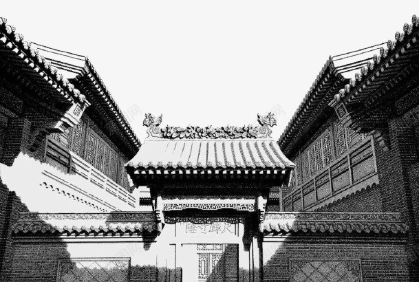 中国风水墨古建筑元素png免抠素材_新图网 https://ixintu.com 中国风 水墨 古建筑 元素