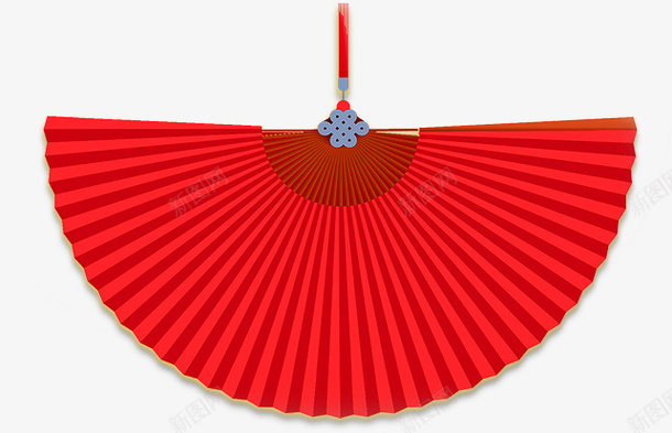 国风国潮中国红扇子元素png免抠素材_新图网 https://ixintu.com 国风 国潮 中国红 扇子 元素
