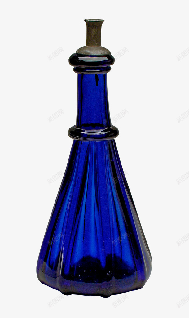 一个有灵魂的蓝色酒瓶png免抠素材_新图网 https://ixintu.com 自然 餐具 罐子 瓶子