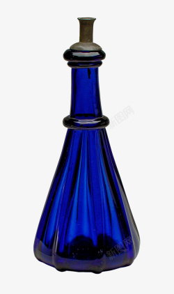 一个有灵魂的蓝色酒瓶素材