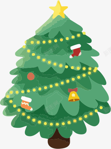 圣诞节手绘彩色圣诞树礼物png元素png免抠素材_新图网 https://ixintu.com 圣诞节 手绘 彩色圣诞树 礼物png