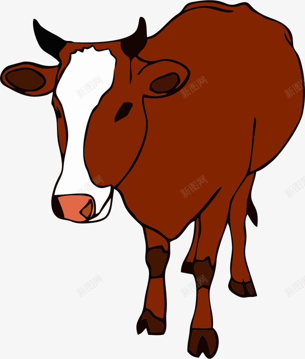 手绘可爱的牛png免抠素材_新图网 https://ixintu.com 手绘 牛 动物 简笔画