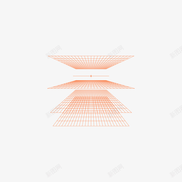 橙色线框伪3Dpsd免抠素材_新图网 https://ixintu.com 橙色 线框 伪3D 四张展开