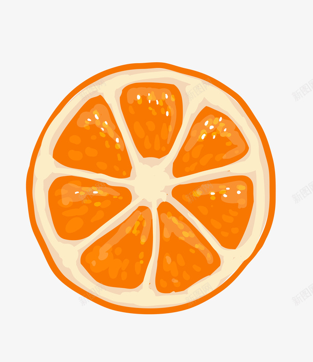 手绘橙子切片png免抠素材_新图网 https://ixintu.com 手绘 橙子 切片 卡通