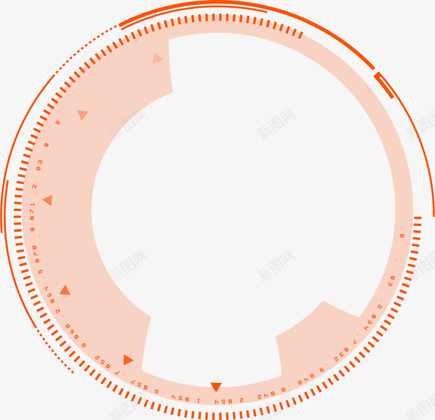 橙色圆环scifi设计psd免抠素材_新图网 https://ixintu.com 橙色 圆环 scifi 设计
