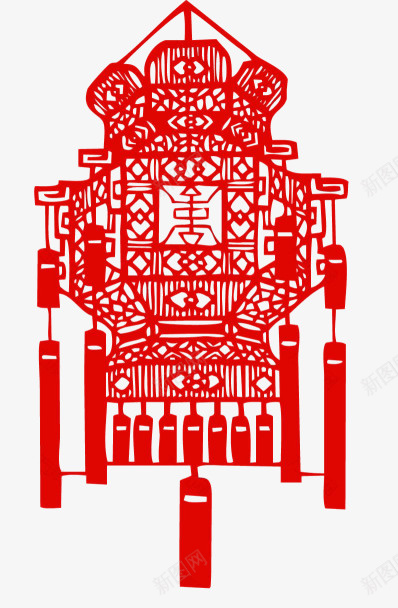 中国风红色剪纸灯笼png免抠素材_新图网 https://ixintu.com 中国风 剪纸 灯笼 免扣