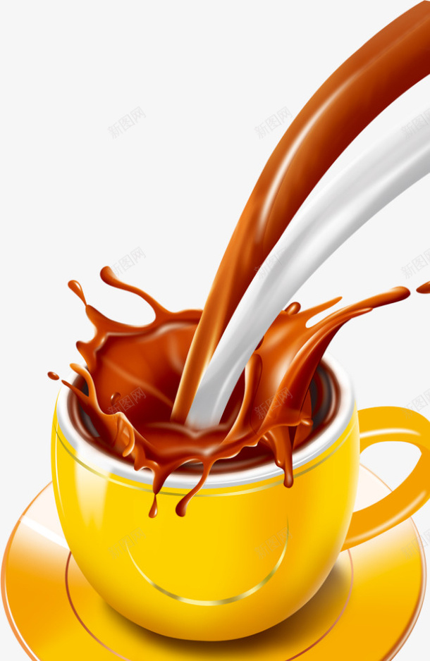 倾倒的巧克力牛奶png免抠素材_新图网 https://ixintu.com 巧克力 牛奶 倾倒 杯子