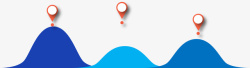 图形山丘标记蓝色矢量素材