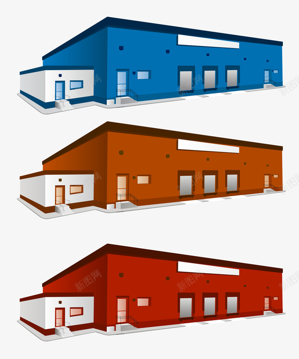 MG元素公司小厂房车库建筑psd免抠素材_新图网 https://ixintu.com MG建筑元素 公司小厂房 工厂 建筑 房子 智慧工厂 车库