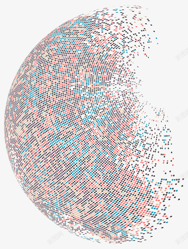 科技碎片地球png免抠素材_新图网 https://ixintu.com 圆 地球 地球投影 投影 碎片 科技