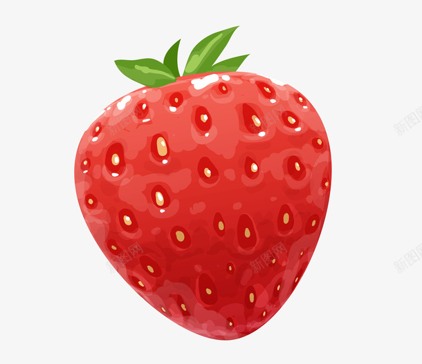 手绘卡通草莓png免抠素材_新图网 https://ixintu.com 草莓 卡通 红色 水果 手绘