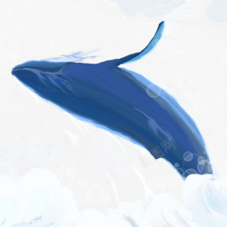 蓝色鲸鱼班服高清素材