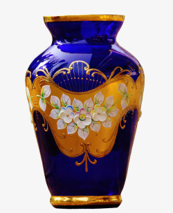 一个蓝色的陶瓷花瓶素材