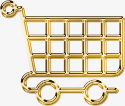 金色空贝壳购物车标志素材高清图片