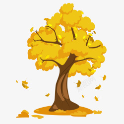 凄凉之美秋天黄色树木高清图片