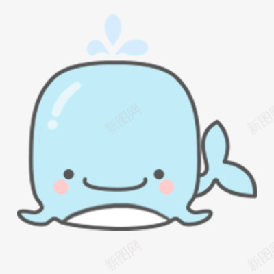 可爱卡通鲸鱼免抠元素png免抠素材_新图网 https://ixintu.com 免抠 卡通 可爱 海鲜 鲸鱼