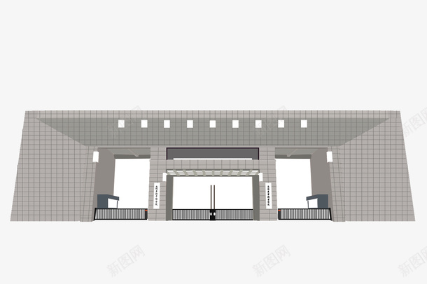 创意设计学校大门平面图png免抠素材_新图网 https://ixintu.com 创意 设计 图片 平面