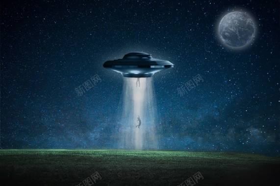 外星人绑架飞船科幻UFO飞碟背景