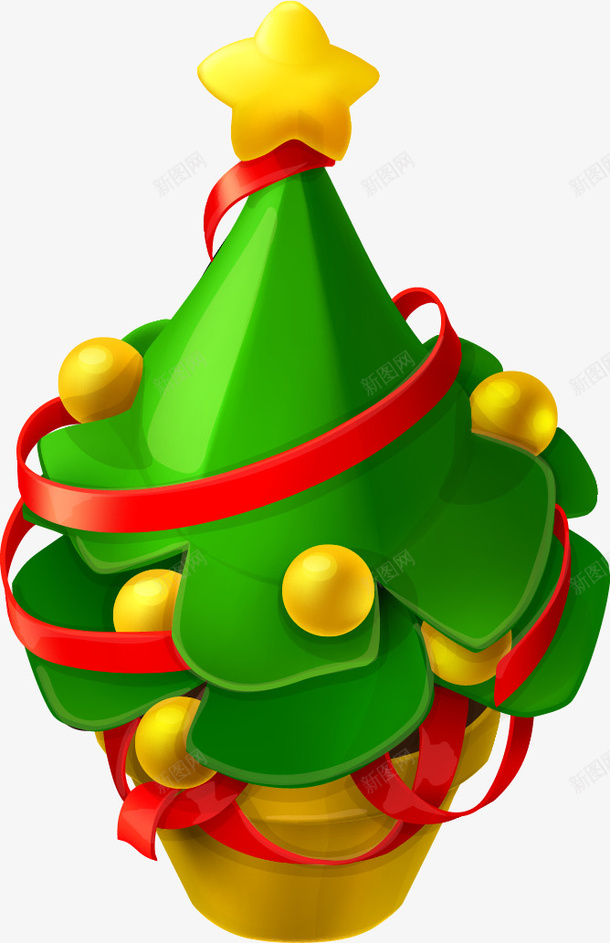 卡通植物圣诞树ai免抠素材_新图网 https://ixintu.com 卡通 植物 圣诞 树