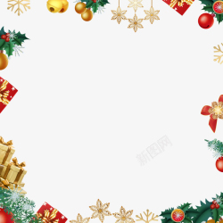 圣诞礼物边框圣诞礼物边框免扣素材高清图片