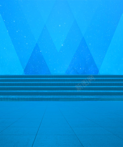 蓝色楼梯简约三角形背景高清图片